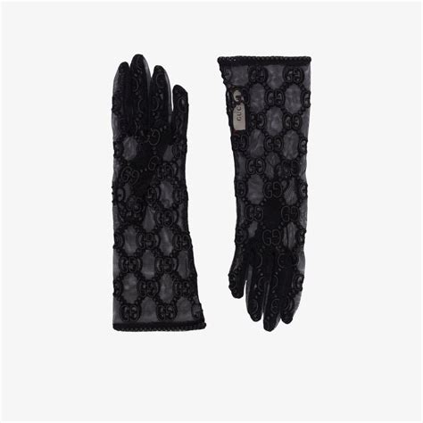 gucci lace gloves black|gucci fingerless gloves.